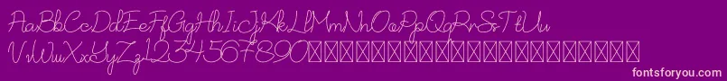 NurSyafinaDemo Font – Pink Fonts on Purple Background