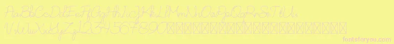 NurSyafinaDemo Font – Pink Fonts on Yellow Background