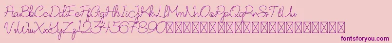 NurSyafinaDemo Font – Purple Fonts on Pink Background