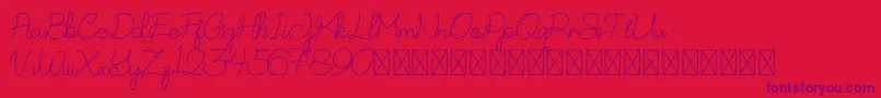 NurSyafinaDemo Font – Purple Fonts on Red Background