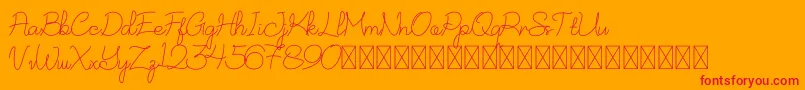 NurSyafinaDemo Font – Red Fonts on Orange Background