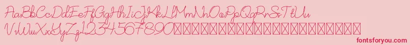 NurSyafinaDemo-Schriftart – Rote Schriften auf rosa Hintergrund
