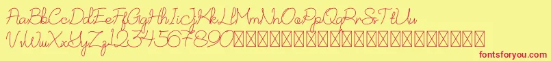 NurSyafinaDemo Font – Red Fonts on Yellow Background