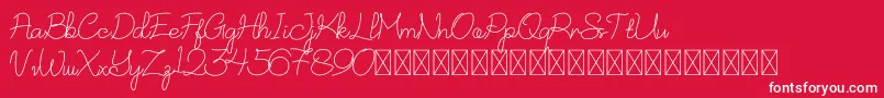フォントNurSyafinaDemo – 赤い背景に白い文字