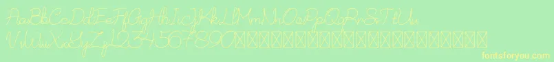 NurSyafinaDemo Font – Yellow Fonts on Green Background