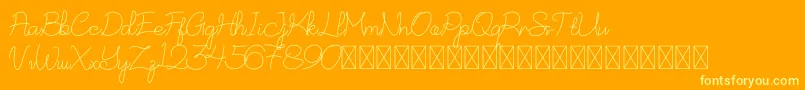 NurSyafinaDemo Font – Yellow Fonts on Orange Background