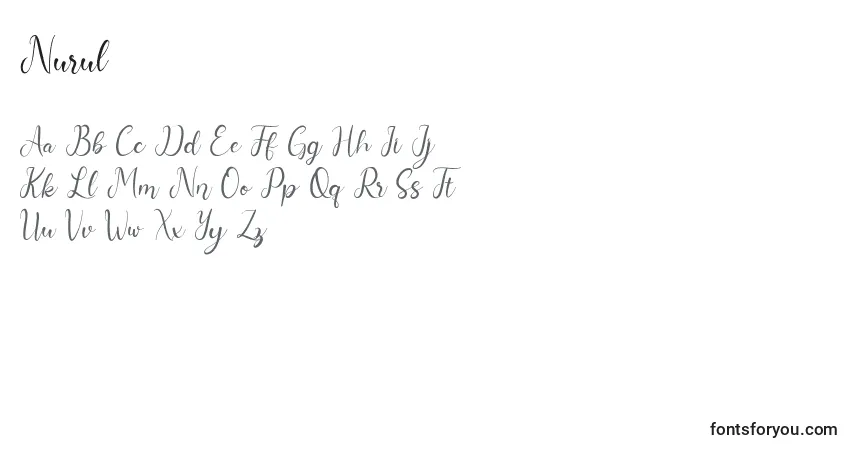 Fuente Nurul - alfabeto, números, caracteres especiales