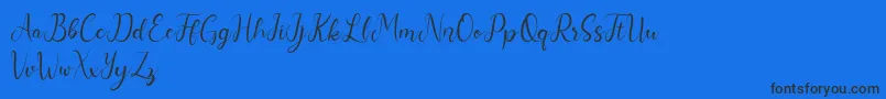 Czcionka Nurul – czarne czcionki na niebieskim tle