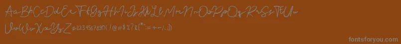 Nusapenida Signature Font – Gray Fonts on Brown Background