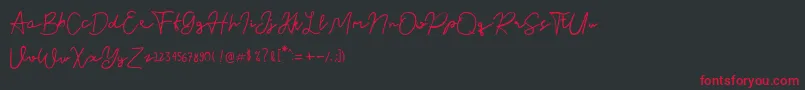 フォントNusapenida Signature – 黒い背景に赤い文字