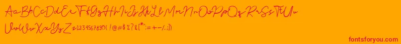Police Nusapenida Signature – polices rouges sur fond orange