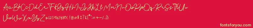 Nusapenida Signature Font – Yellow Fonts on Red Background