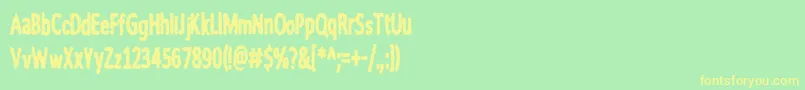 nWorder Font – Yellow Fonts on Green Background