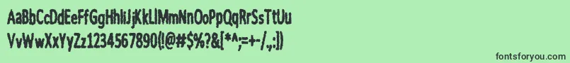 フォントnWorder – 緑の背景に黒い文字