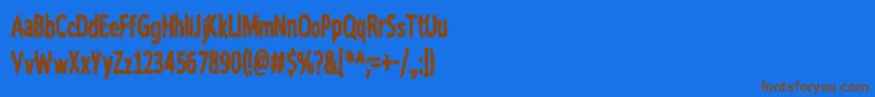 フォントnWorder – 茶色の文字が青い背景にあります。