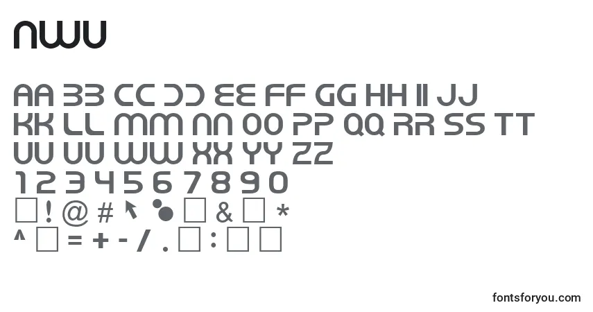 Шрифт NWV (135829) – алфавит, цифры, специальные символы