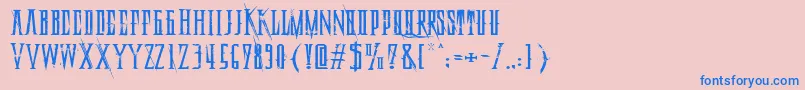 DeadlyBlackChainExtended Font – Blue Fonts on Pink Background