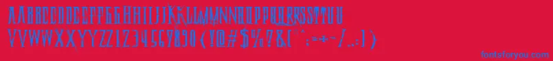 DeadlyBlackChainExtended Font – Blue Fonts on Red Background