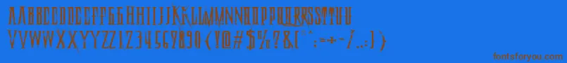 DeadlyBlackChainExtended Font – Brown Fonts on Blue Background