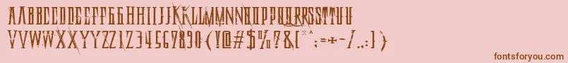 DeadlyBlackChainExtended Font – Brown Fonts on Pink Background