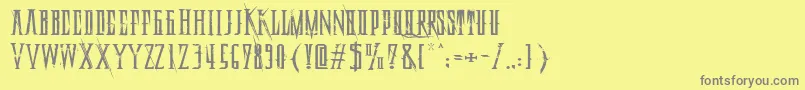 フォントDeadlyBlackChainExtended – 黄色の背景に灰色の文字