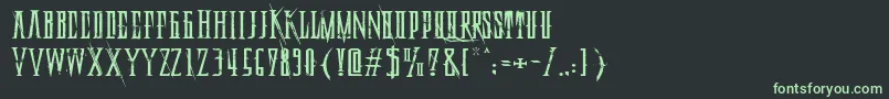 DeadlyBlackChainExtended Font – Green Fonts on Black Background