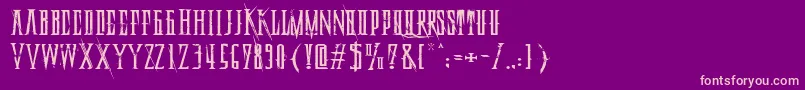 DeadlyBlackChainExtended Font – Pink Fonts on Purple Background