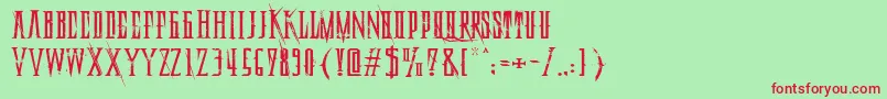 DeadlyBlackChainExtended Font – Red Fonts on Green Background