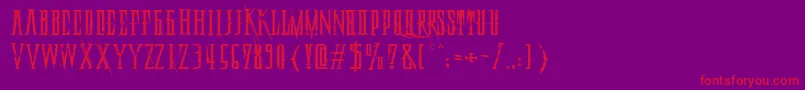 DeadlyBlackChainExtended Font – Red Fonts on Purple Background