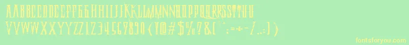 DeadlyBlackChainExtended Font – Yellow Fonts on Green Background