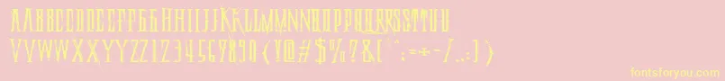 DeadlyBlackChainExtended Font – Yellow Fonts on Pink Background