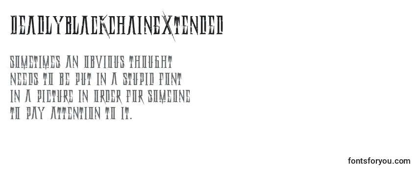 Review of the DeadlyBlackChainExtended Font