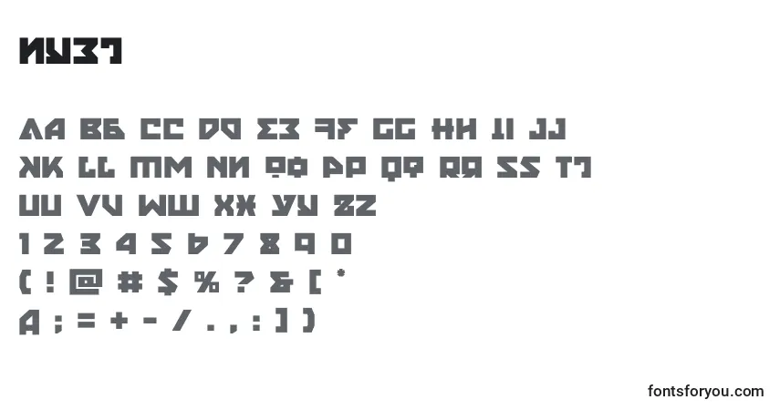 Schriftart Nyet (135830) – Alphabet, Zahlen, spezielle Symbole