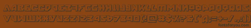 フォントnyet3d – 黒い文字が茶色の背景にあります