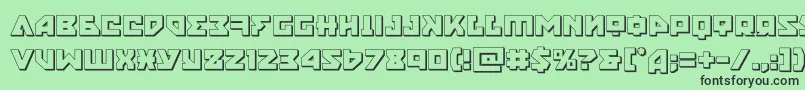 Шрифт nyet3d – чёрные шрифты на зелёном фоне