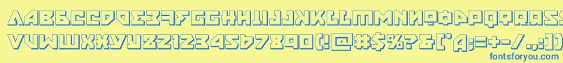 nyet3d Font – Blue Fonts on Yellow Background