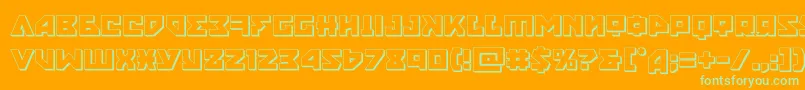 Шрифт nyet3d – зелёные шрифты на оранжевом фоне