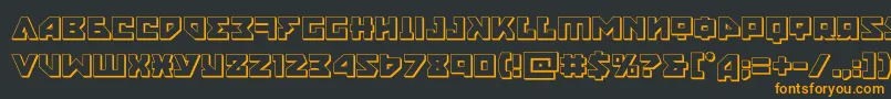 フォントnyet3d – 黒い背景にオレンジの文字