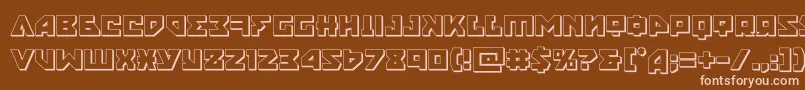 フォントnyet3d – 茶色の背景にピンクのフォント
