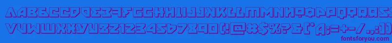 nyet3d Font – Purple Fonts on Blue Background
