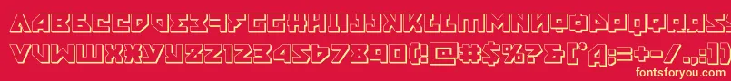 nyet3d Font – Yellow Fonts on Red Background