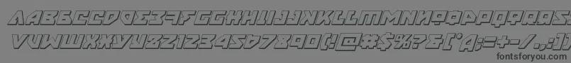 フォントnyet3dital – 黒い文字の灰色の背景