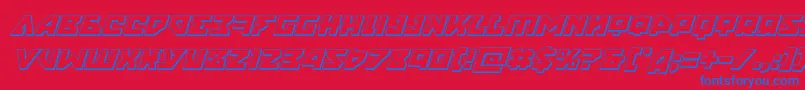 フォントnyet3dital – 赤い背景に青い文字