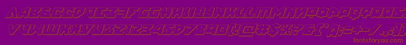 フォントnyet3dital – 紫色の背景に茶色のフォント