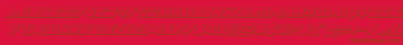 フォントnyet3dital – 赤い背景に茶色の文字