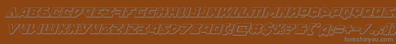 フォントnyet3dital – 茶色の背景に灰色の文字