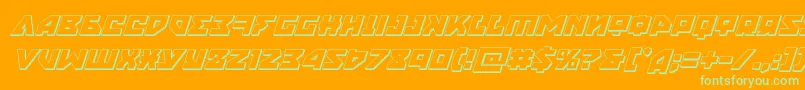 Шрифт nyet3dital – зелёные шрифты на оранжевом фоне