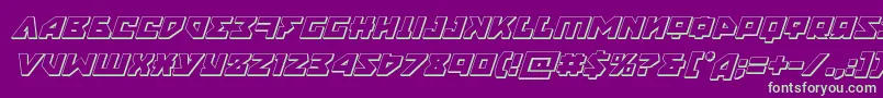 フォントnyet3dital – 紫の背景に緑のフォント