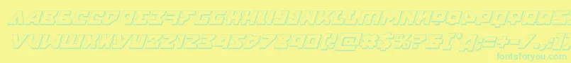 フォントnyet3dital – 黄色い背景に緑の文字