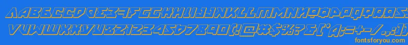 Шрифт nyet3dital – оранжевые шрифты на синем фоне